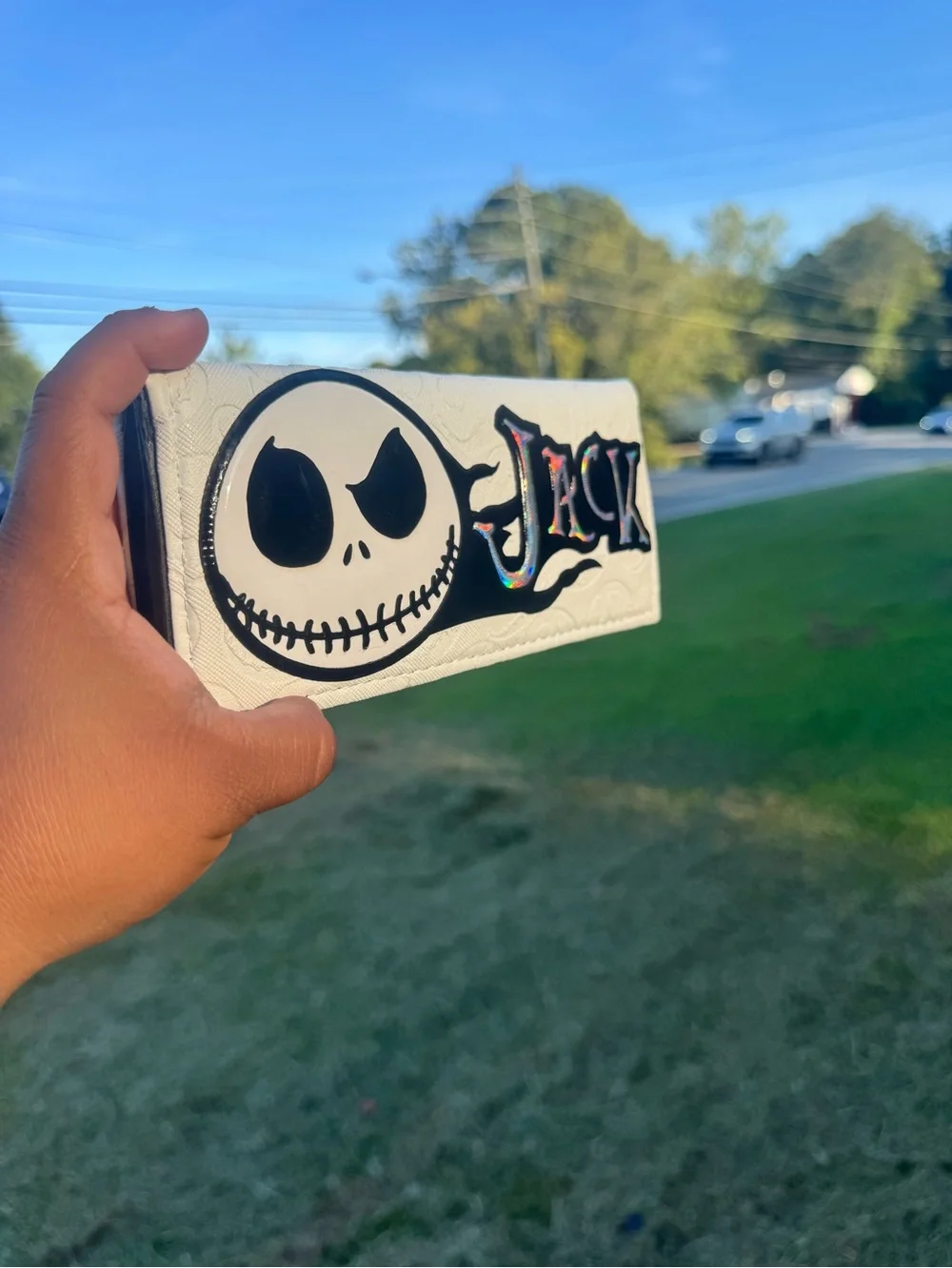 White 'Jack' Character Wallet Phone Case - White
